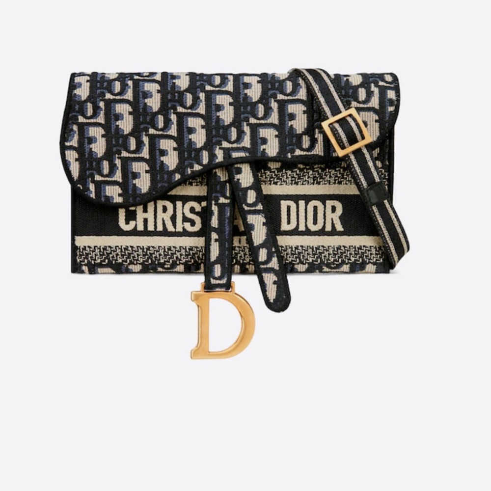 DIOR SADDLE SLIM POUCH BLUE DIOR OBLIQUE BAG 🔥